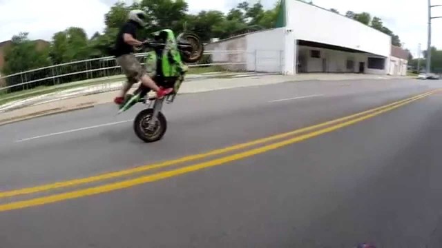 Stretched motorcycle wheelie